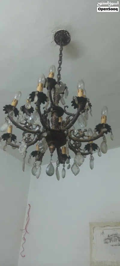 طقم ثريات نحاس صب ثقال للبيع 2