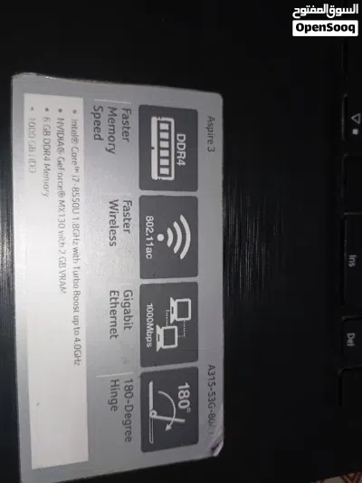 لابتوب ايسر i7 جيل ثامن 3