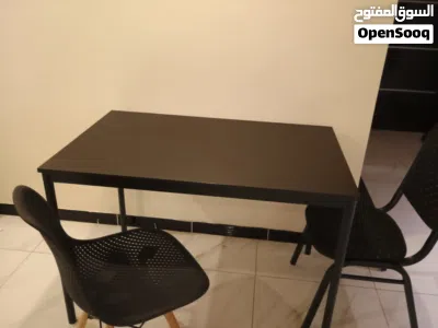 IKEA Sandberg Table Black with two chairs 2