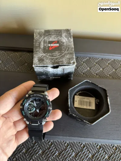 Gshock model GA-2200M Black with turquoise color. 3