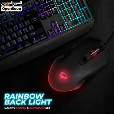 MEETION BACKLIT C-510 RAINBOW GAMING KEYBOARD AND MOUSE COMBO-كيبورد وماوس سلكي قيمينق مضيء ميشن 2