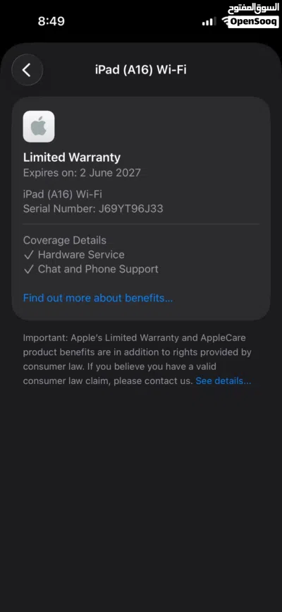 APPLE IPAD 11 (A16) 256GB 1 year Apple warranty 4