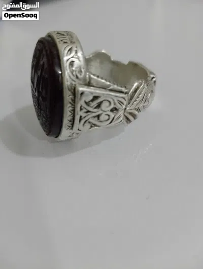 خاتم فضة صياغة سلچوقيه حجر يماني احمر 2