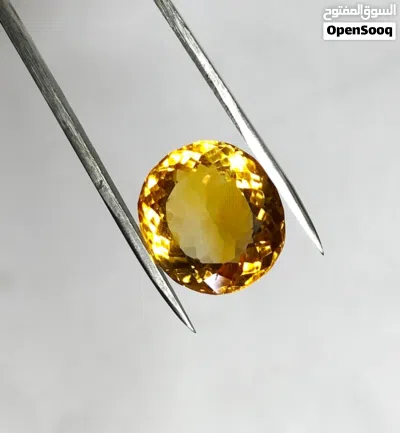 حجر سترين أصفر برازيلي طبيعي مع فحص المختبر natural brazilian yellow citrine with lab test prove 4