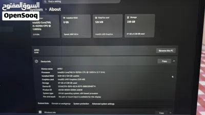 لابتوب لينوفو lenovo laptop 82nb نظيف 100% استعمال قليل معالج i5 حجم الشاشة 15.6 4