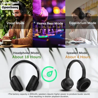 2IN1 HEADSET & SPEAKER VOGUE 3 - سماعه وسبيكر 2 في 1 بلوتوث بصوت نقي ومتعدد الأصوات 3