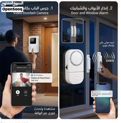 اسم الماركة: Generic النوع: عرض جرس الباب الحديث بكاميرا + إنذار الباب والشباك اللاسلكي الكمية: 2 قط 2