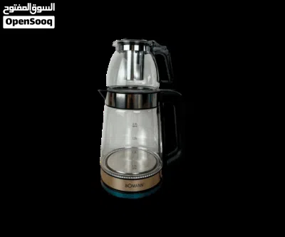 غلاية كهربائية زجاجية 2×1 بومان 1500 واط – مع إبريق شاي وفلتر ستانلس ستيل 2