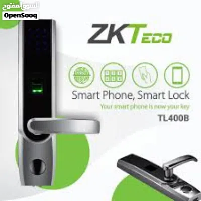 "قفل ذكي ZKTeco TL400B – أمان عالي، فتح ببصمة الإصبع أو الهاتف، تصميم عصري يناسب جميع الأبواب" 3