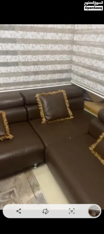طقم كنب جلد مرتب 3