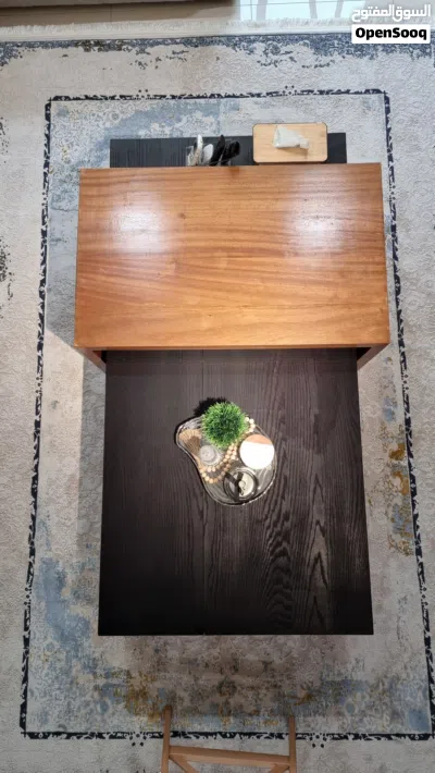طاولة خشبية تفصيل خاص من الرد أُوك والتيك الافريقي Coffee table made from Red Aok & African teak 2