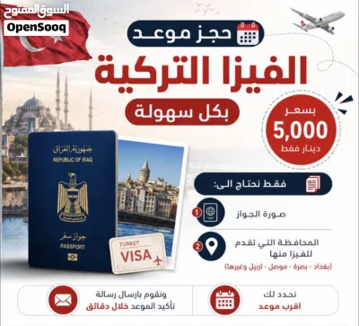 تجهيز ملفات فيزا سياحية لتركيا (تدقيق، حجز، ترتيب أوراق) 2