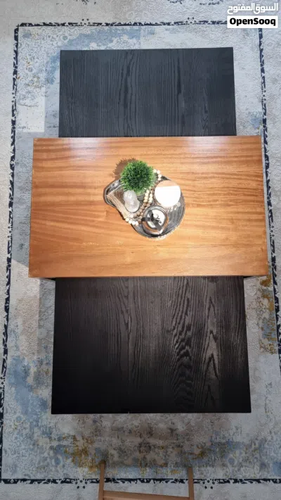 طاولة خشبية تفصيل خاص من الرد أُوك والتيك الافريقي Coffee table made from Red Aok & African teak 3