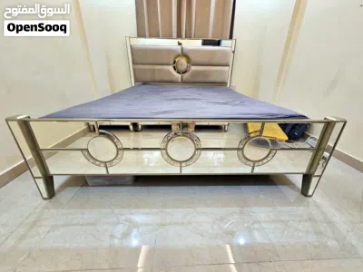 Luxury Mirrored Champagne Gold Bedroom Set 4