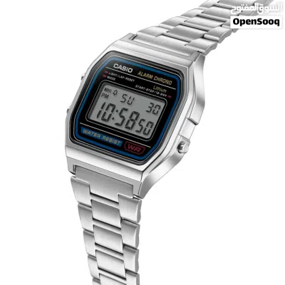 CASIO VINTAGE A158WA-1 • 1/100-second stopwatch • LED light • Stainless steel band • Water resistan 3