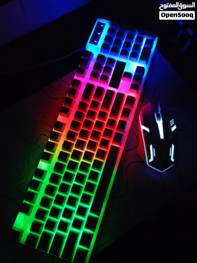 كيبورد مضيء مع ماوس و ماوس باد بجوده ممتازة Illuminated keyboard with a high-quality mouse 2