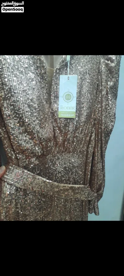 فستان شرعي ذهبي مقاس 46 2