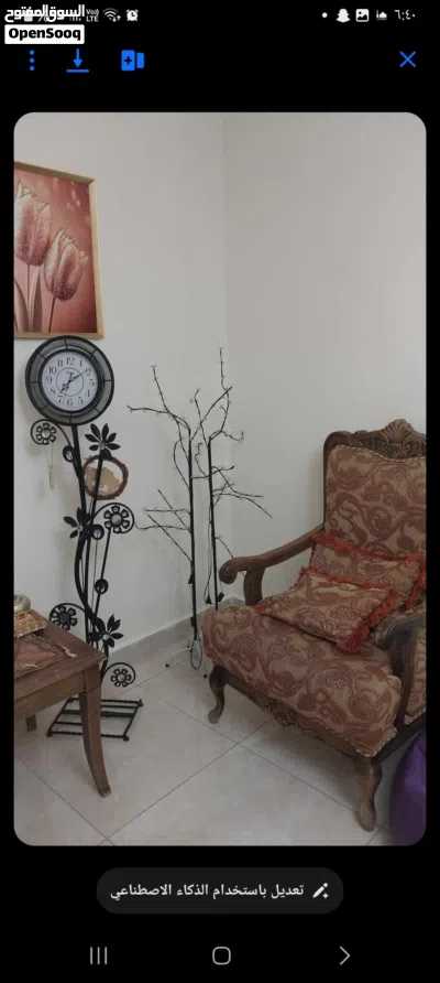 طقم زان تفصيل مع طاولات وتحف ب 2