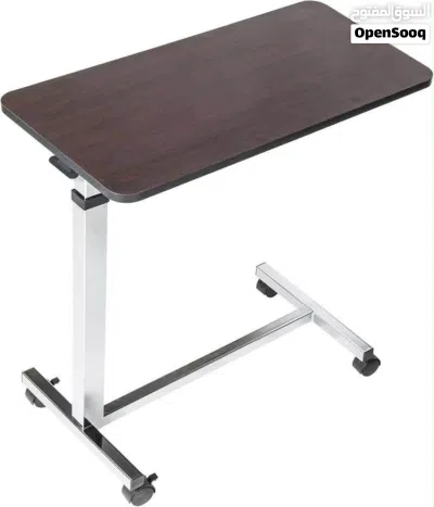 طاولة طعام طبية للسرير للمرضى وكبار السن ارتفاع قابل للتعديل مع عجلات ومكابح Bed Table 4