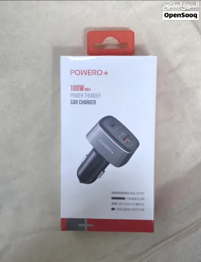 Powero+ 100w Max PowerThunder Car Charger PR-GC100WQP & Powerology Car Charger With USB-C Cable Trip 2