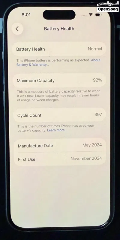 Apple iPhone 15 Blue 128GB – 92% Battery Excellent Condition 3