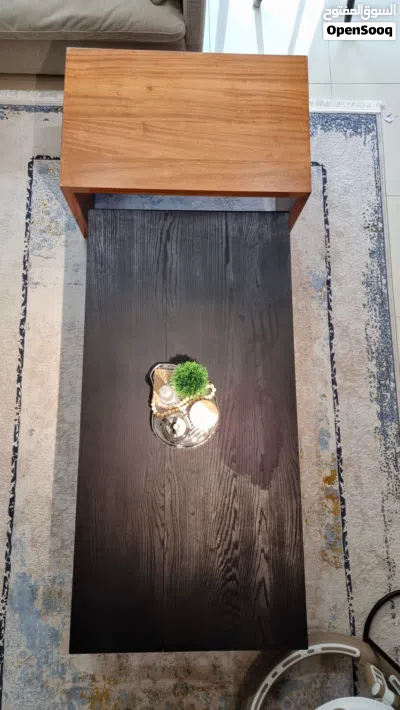 طاولة خشبية تفصيل خاص من الرد أُوك والتيك الافريقي Coffee table made from Red Aok & African teak 4