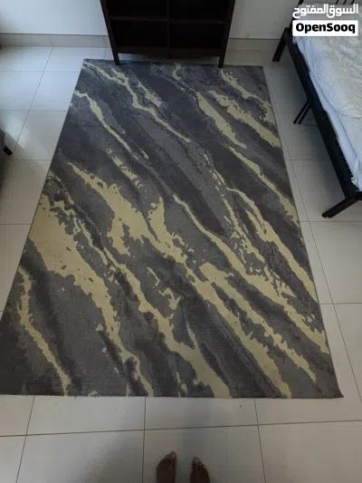 Modern Area Rug – Grey & Beige Marble Pattern 3