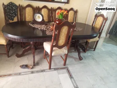 طاوله سفره خشب زان ثمان كراسي 2