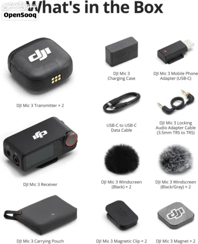 DJI Mic 3 (2 TX + 1 RX + Charging Case), Wireless Microphone for iPhone/Camera/Android 3