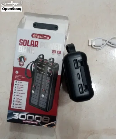 باور بانك شاحن موبايل متنقل سعة عالية 20000 شمسي او كهرباء اضائه LED شاشه شاحن Power Bank بور بنك 3