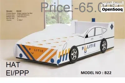 سرير سيارة خشبي 90×190 سم Wooden Car Bed 90x190cm 3