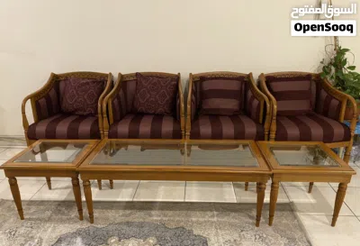 للبيع طقم كنب كلاسيكي كامل - خشب زان ثقيل بحالة ممتازة 2