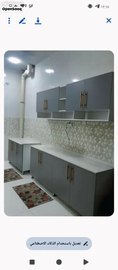 كاونتر وملحق mdf قياس مترين مع سنك مترو20مرمر بسعر 260الف 3