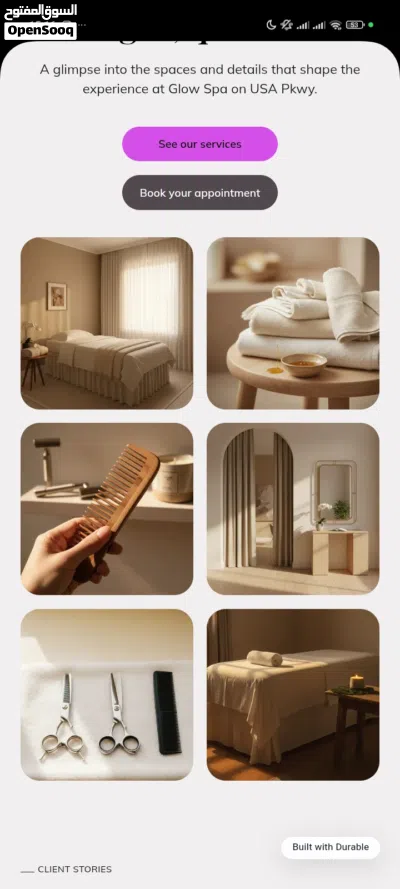 تصميم مواقع إلكترونية وصفحات هبوط لصالونات التجميل والمشاريع 2