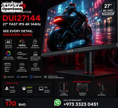 Devo Gaming monitor - DUI27144 - 27" Fast IPS 4K 144Hz (120Hz for PS5 & XBOX) 2