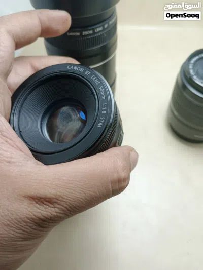 تلات عدسات كانون مستعمل إن بحاله ممتازه جدا 18-55 50mm stm 75-300 للبيع بسعر مرتب 3
