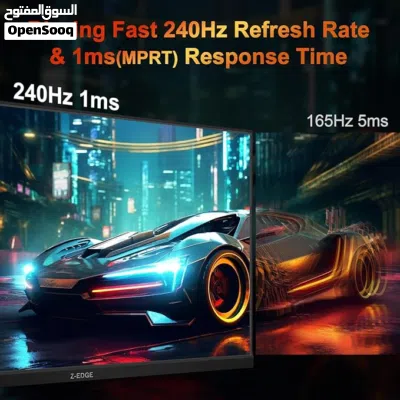 شاشة ألعاب Z-Edge مقاس 24.5 جديد بالكرتون مامستخدم كامل الملحقات 1080P FHD بدقة 1080P x1920 2