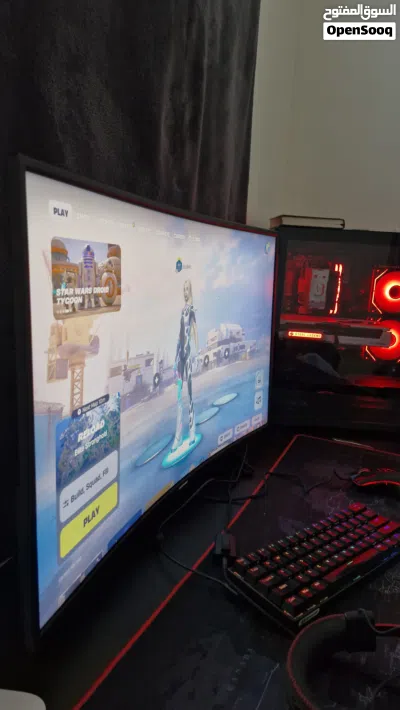 للبيع: شاشة قيمنق Blaupunkt ألمانية بحجم 32 بوصة منحنية 240Hz (بالكرتون) 4
