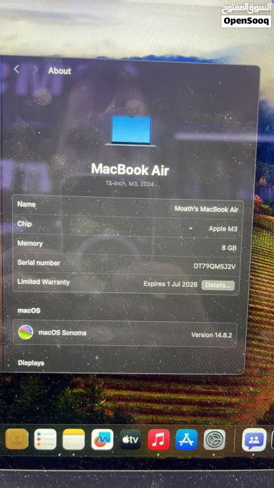 MacBook Air M3 8/256GB - ماك بوك آير ام3 3