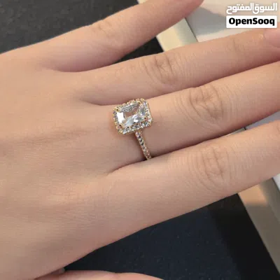 Princess Cut Synthetic Zircon Open Ring 3
