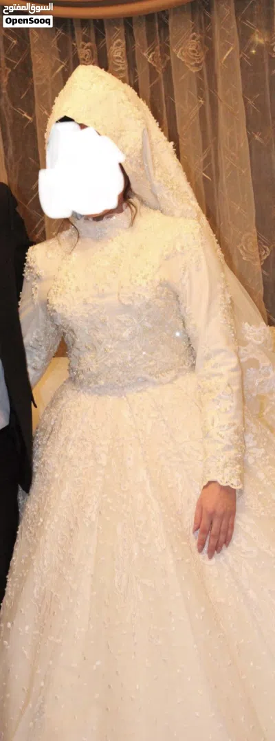 فستان زفاف لون ايفوري 2