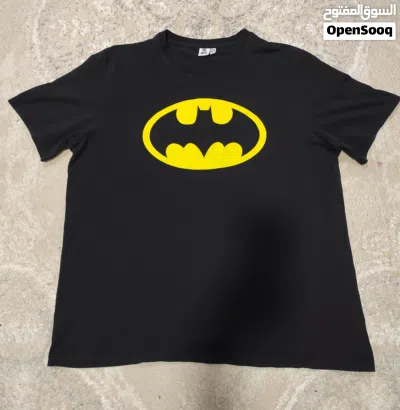 Official DC Comics Batman Logo T-Shirt XL Black Yellow Graphic Tee 2