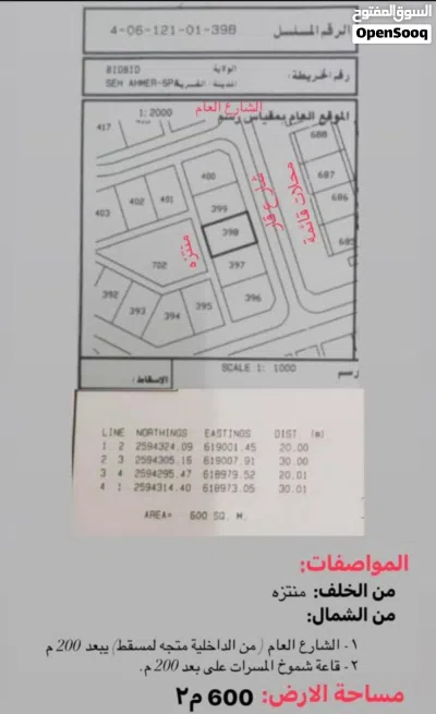 للبيع ارض سكنية في سيح الاحمر مربع 6 قريبها منتزه 2