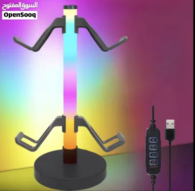 ( RGB LED light and stand ) ستاند سماعات وكنترولر مضئ RGB LED السعر 4 RO 2