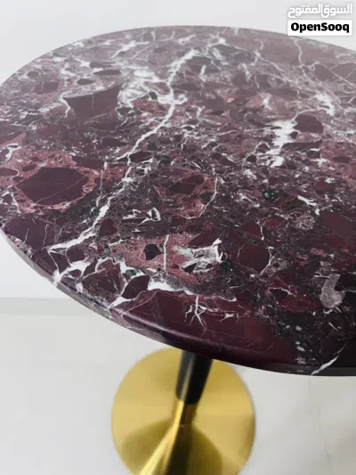 Elegant round marble top table and contemporary accent chairs for sale 30 OMR 3