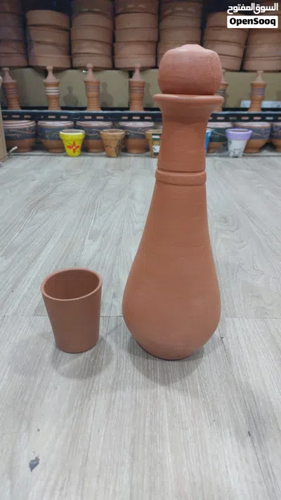 مطرة فخار طبيعي نخب اول مع كوب فخار 2
