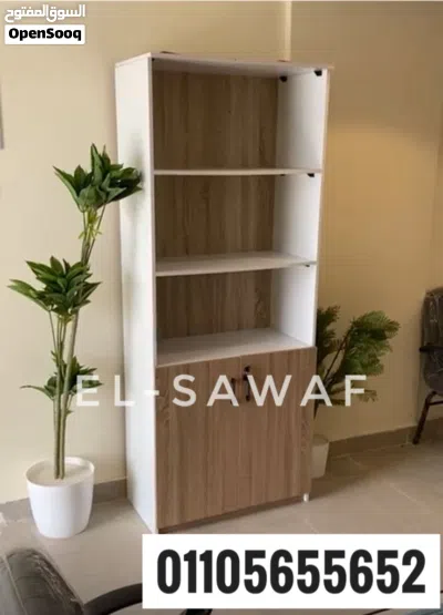 مكتبة ملفات خشب mdf اسباني ، مكتبة ملفات مودرن ، دولاب أوراق ، خزانات كتب ، مكتبة 2ضلفة ، أثاث مكتبي 3