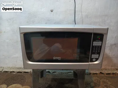 ميكرويف جرين هوم لون سلفر 40لتر حجم عائلي مستعمل بحال الوكاله نظيف قابل للتفاوض يوجد توصيل 4