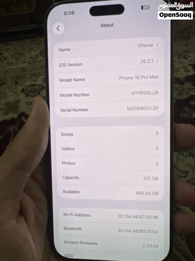 For quick sale !! iPhone 16 pro max 512 gb storage 91% battery health 3