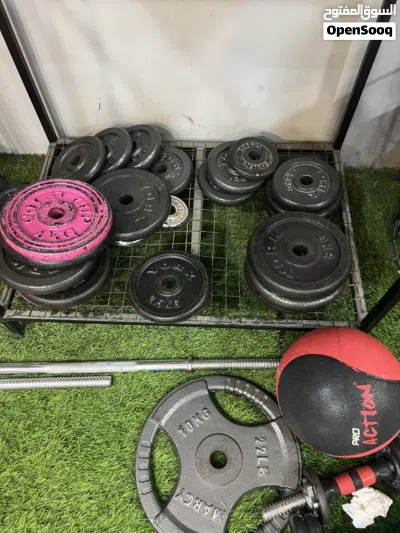 دانبيل و اوزان حرة و بار مع الاستاند للبيع Dumbbells free weights and bars for sale 2